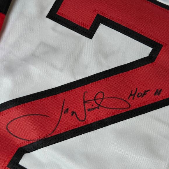 Joe Nieuwendyk HOF 11 Signed New Jersey Devils Custom Jersey Beckett Witness - Picture 3 of 8